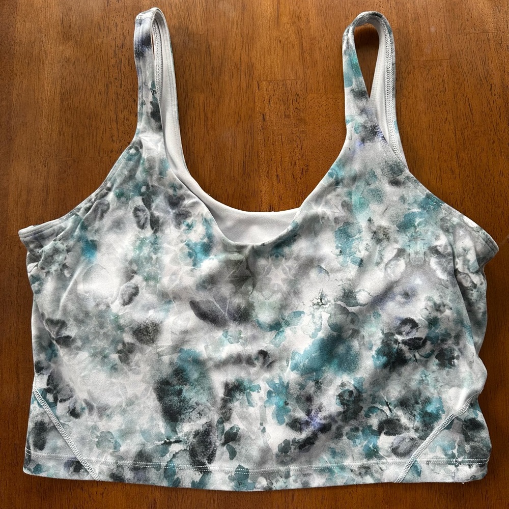 Lululemon Athletica Blue and Gray Fitted Crop Tank Top